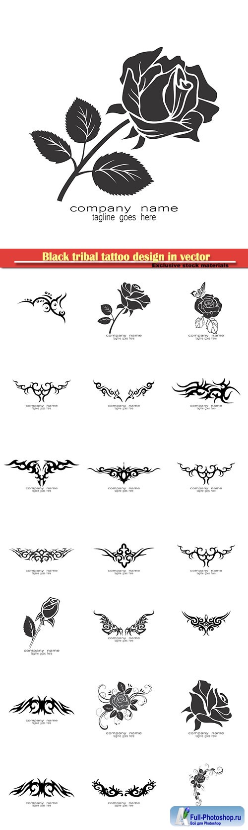 Black tribal tattoo design in vector illustration