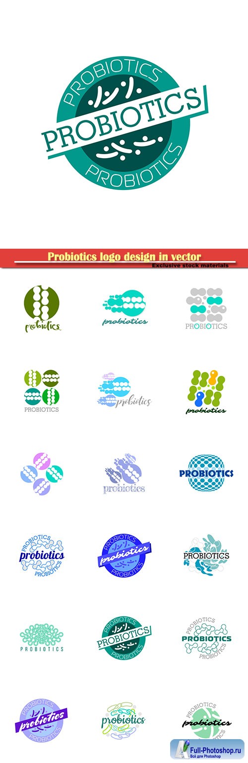 Probiotics logo design in vector illustration