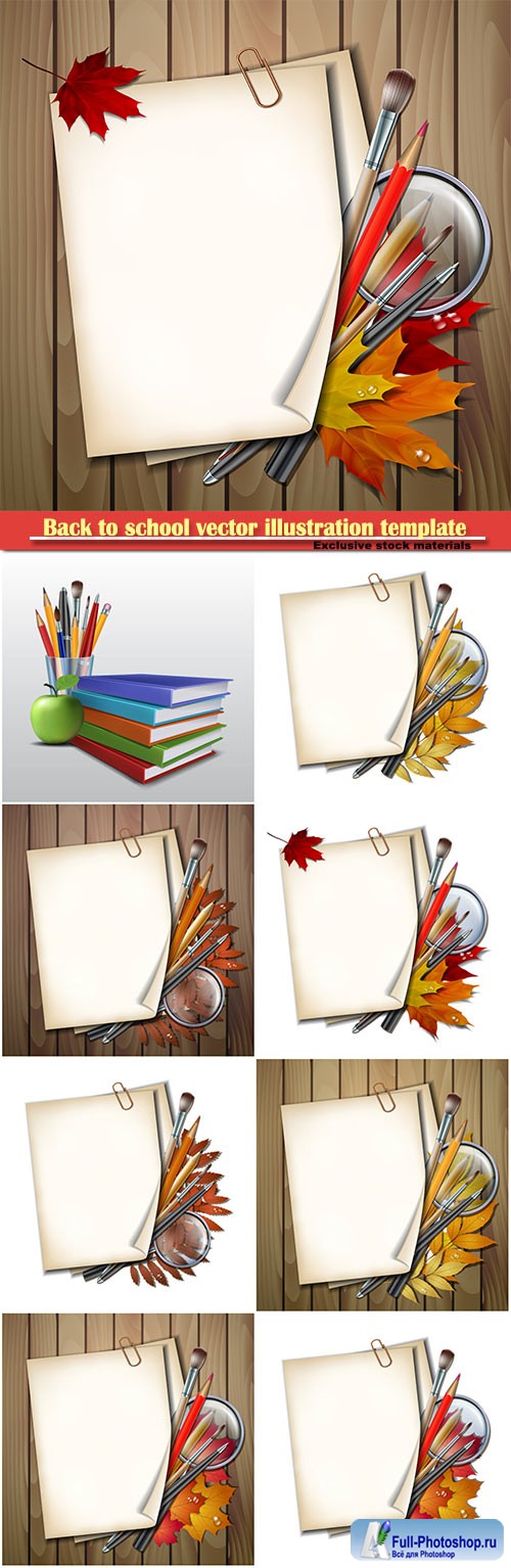 Back to school vector illustration template # 8