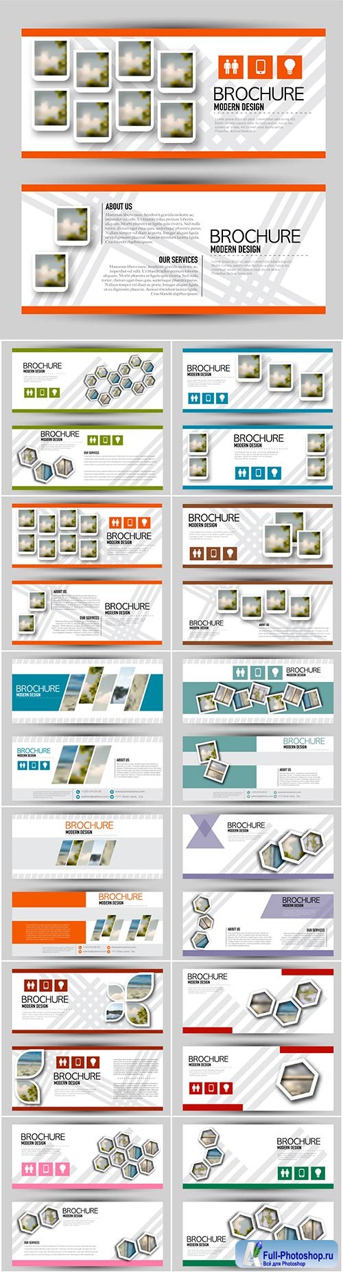 Set of banners for web and advertisement print out, vector horizontal flyer handout design # 2