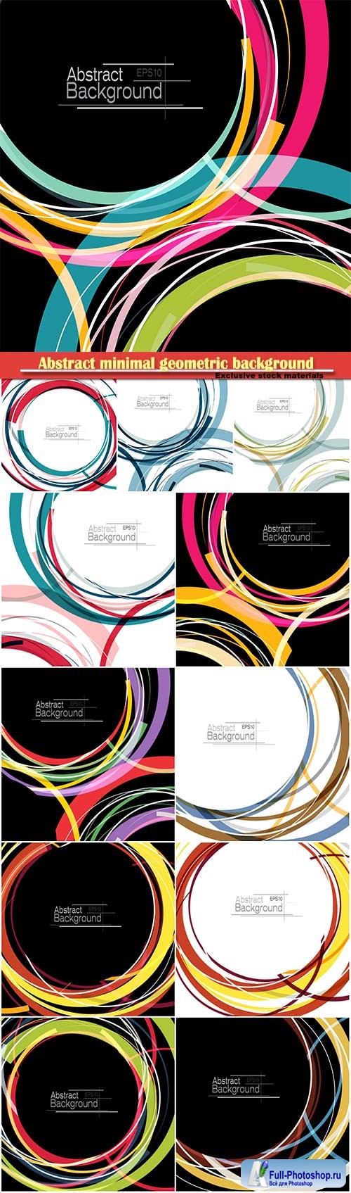 Abstract minimal geometric round circle shapes design background