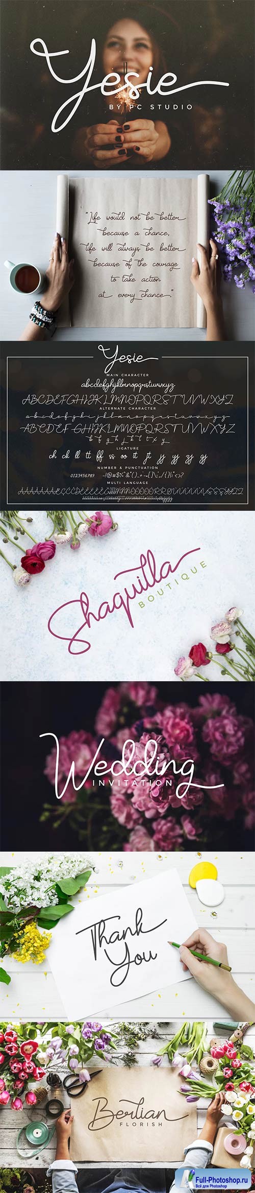 Yesie  Monoline Cursive Script Font