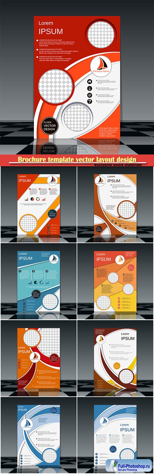 Brochure template vector layout design, corporate business annual report, magazine, flyer mockup # 222