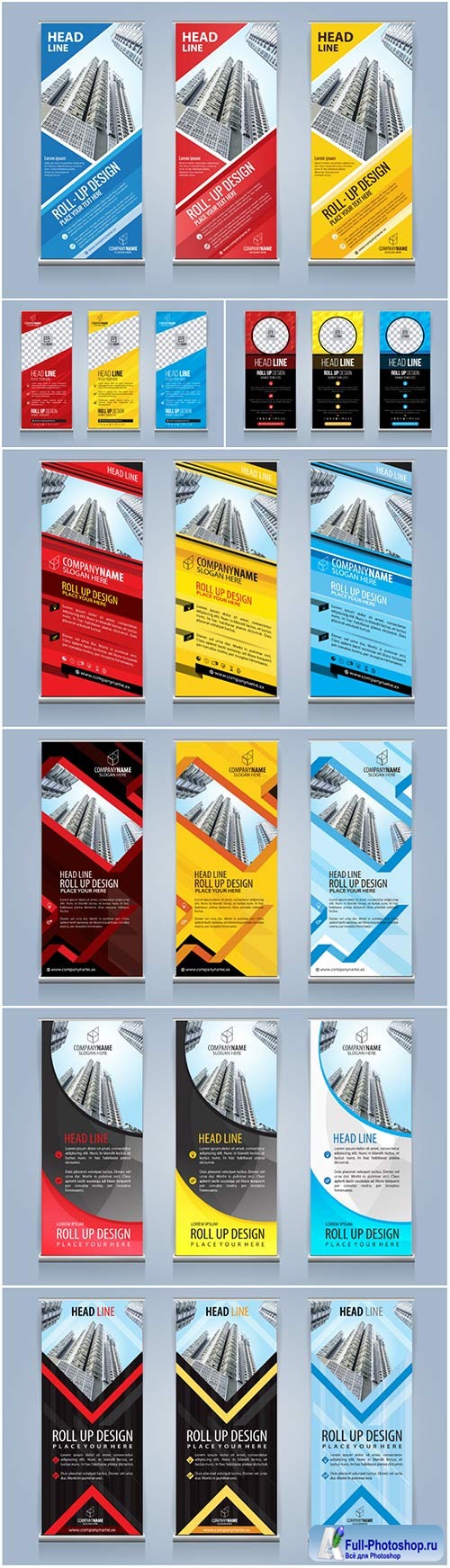 Roll up banners for web and advertisement print out, vector flyer handout design # 4