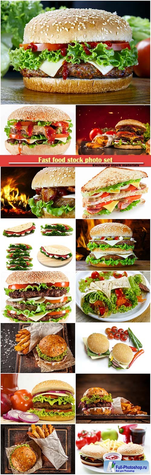 Fast food stock photo set