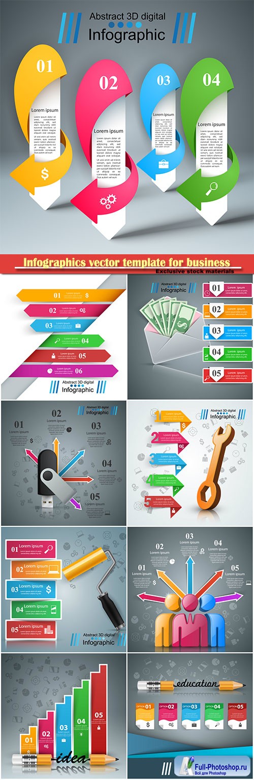 Infographics vector template for business presentations or information banner # 100