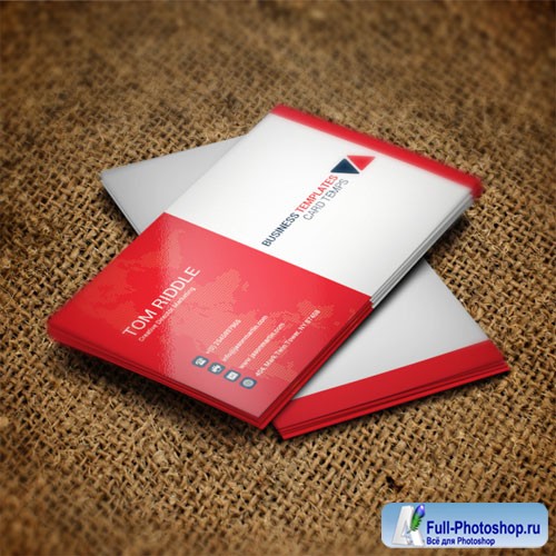 Red & white - business card templates