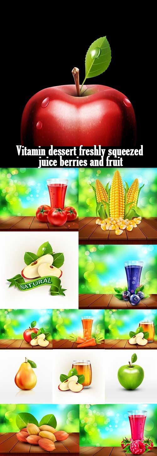 Vitamin dessert freshly squeezed juice berries and fruit