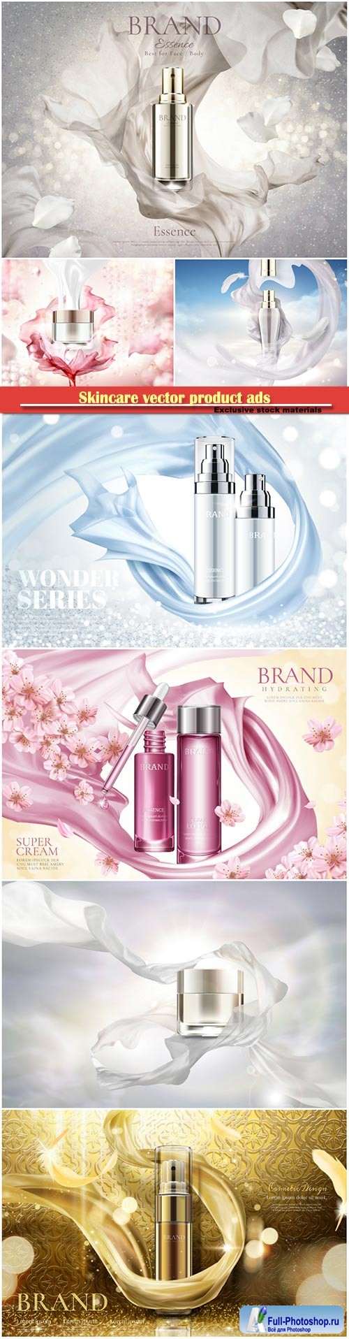 Skincare vector product ads, blank cream in 3d illustration