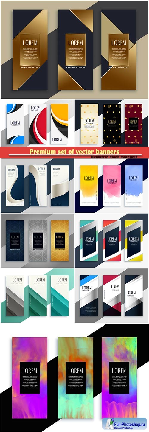 Premium set of vector geometric banners