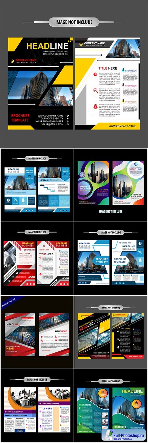 Brochure template vector layout design, corporate business annual report, magazine, flyer mockup # 224