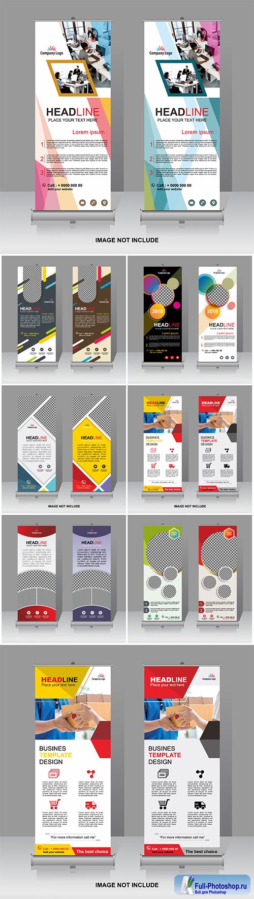 Roll-up vector template