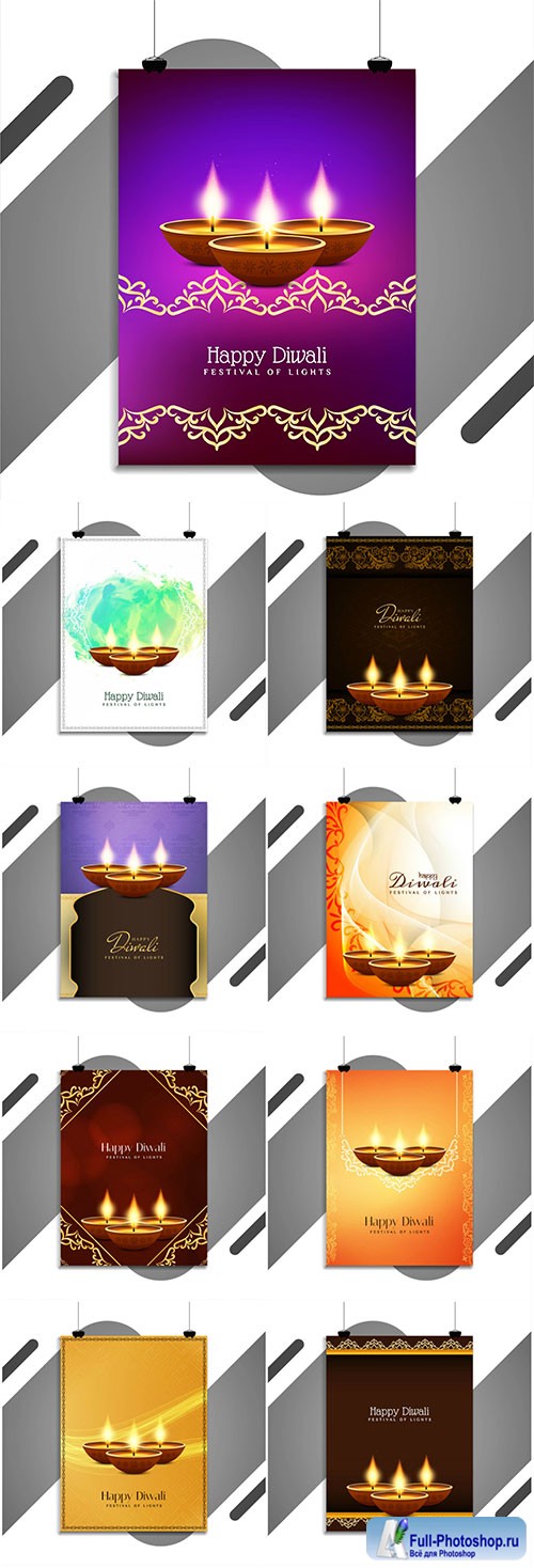 Happy Diwali elegant vector flyer design