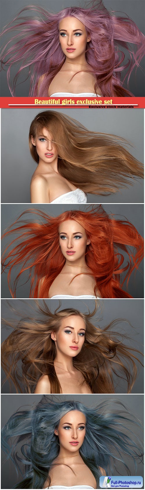 Beautiful girls with different hair color