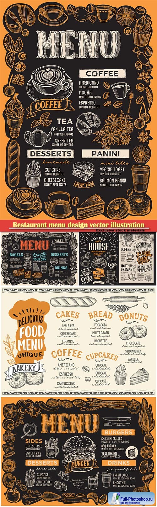 Restaurant menu design vector illustration