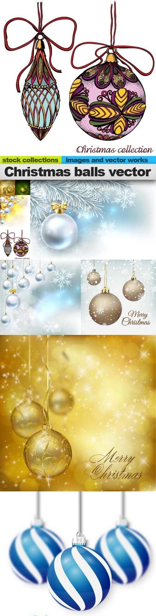 Christmas balls vector, 09 x EPS