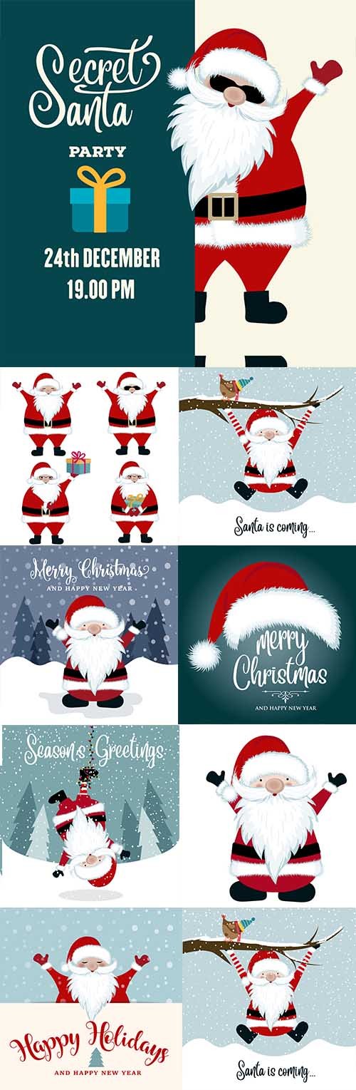 Christmas Santa with gifts an illustration cartoon