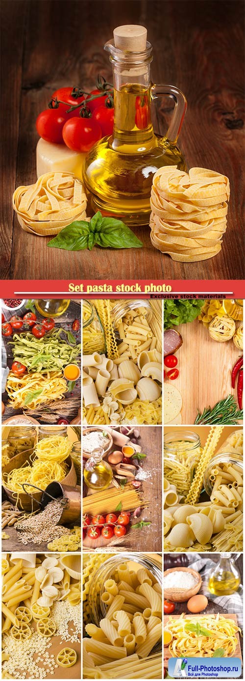 Set pasta stock photo