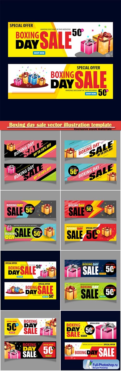 Boxing day sale vector illustration template