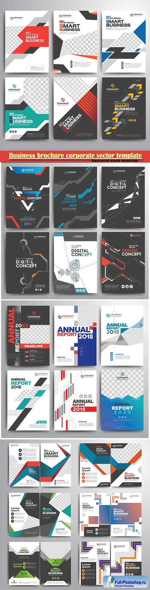 Business brochure corporate vector template, magazine flyer mockup # 2