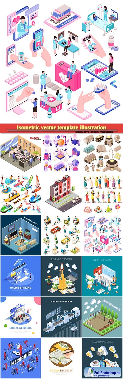 Isometric vector template illustration