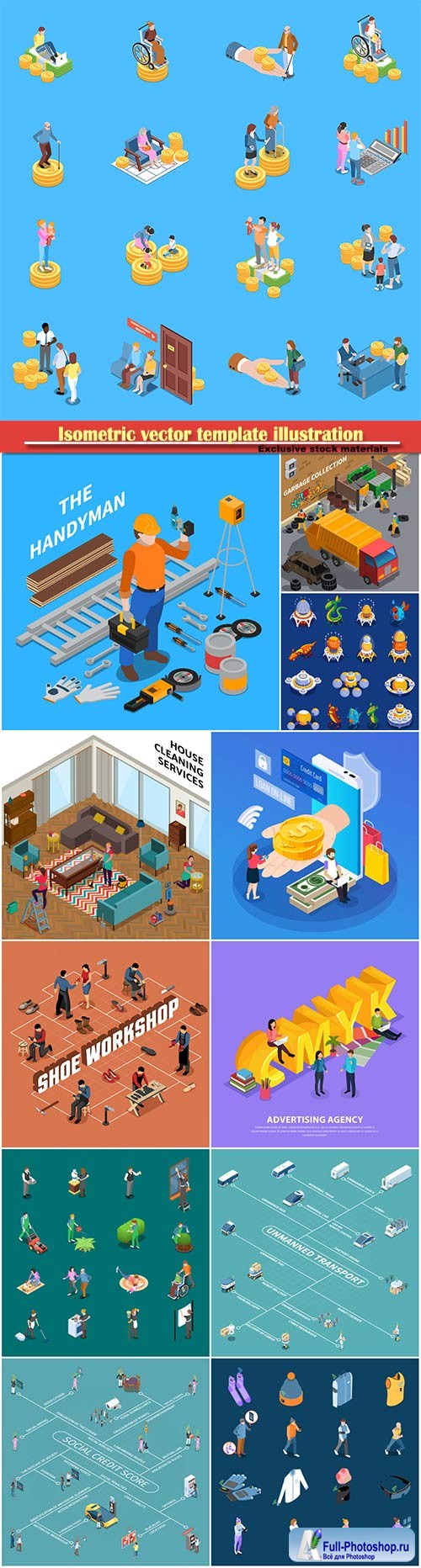 Isometric vector template illustration # 2