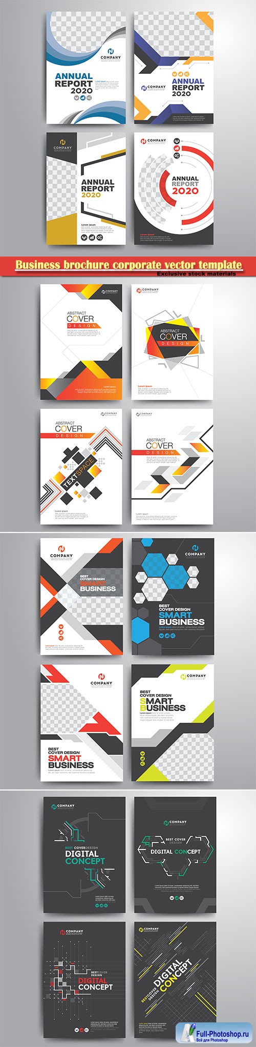 Business brochure corporate vector template, magazine flyer mockup # 10