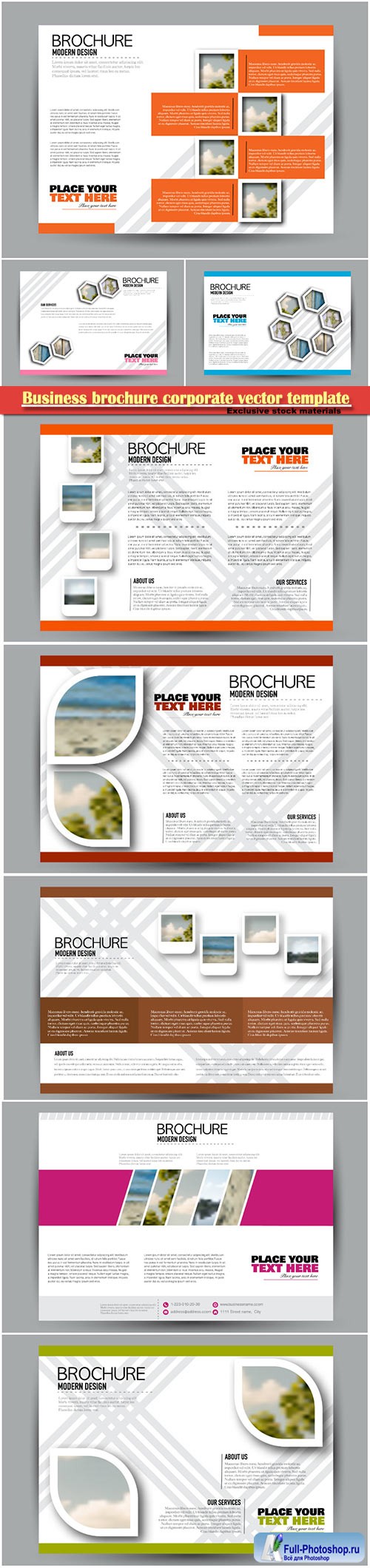 Business brochure corporate vector template, magazine flyer mockup # 16