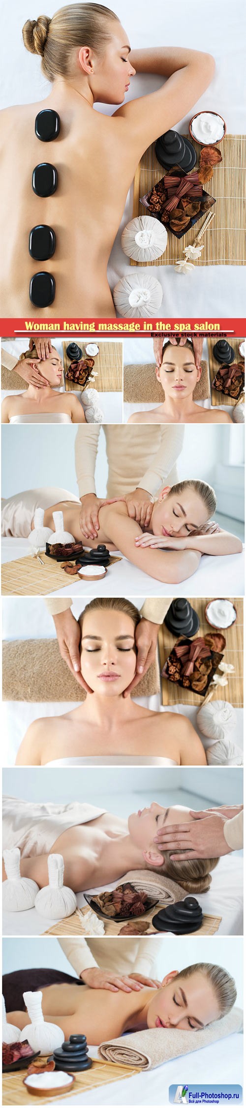 Woman having massage in the spa salon