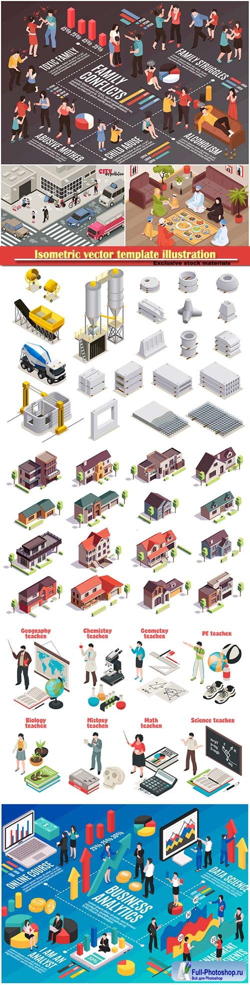 Isometric vector template illustration # 6