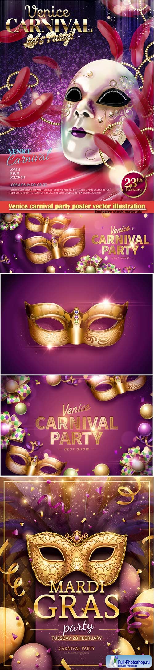 Venice carnival design vector illustration, Mardi gras # 2