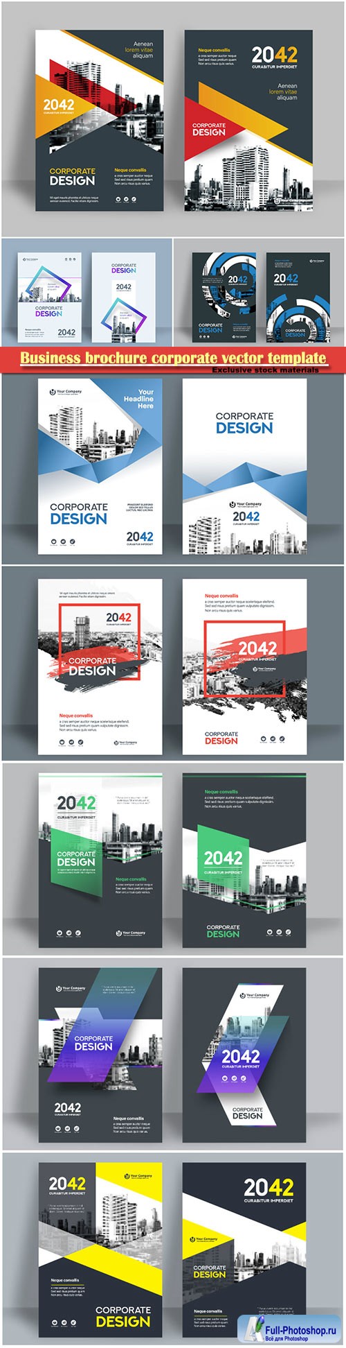 Business brochure corporate vector template, magazine flyer mockup # 20