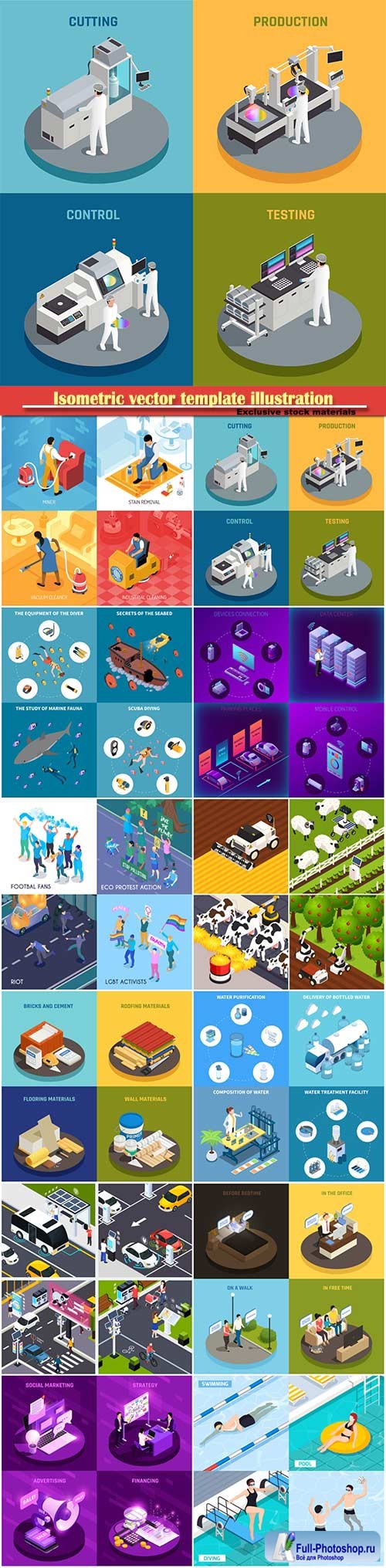 Isometric vector template illustration # 8