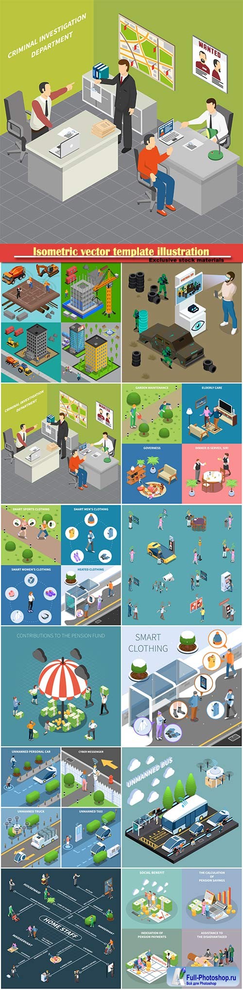 Isometric vector template illustration # 13