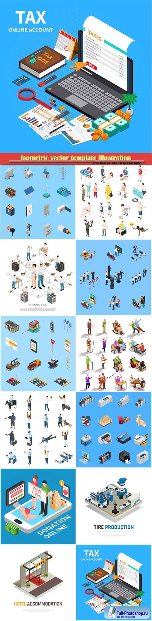 Isometric vector template illustration # 14