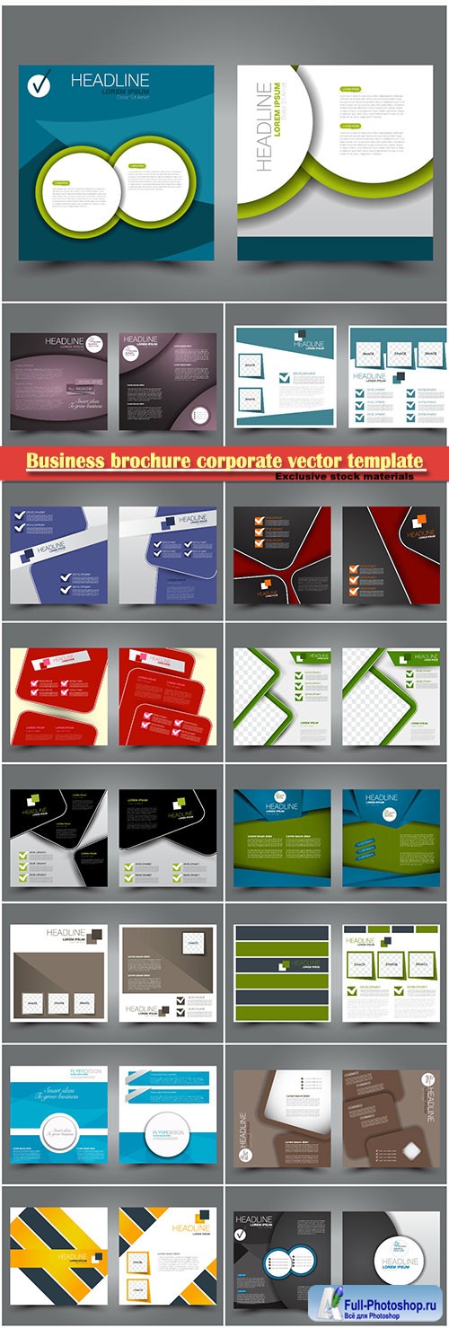 Business brochure corporate vector template, magazine flyer mockup # 25