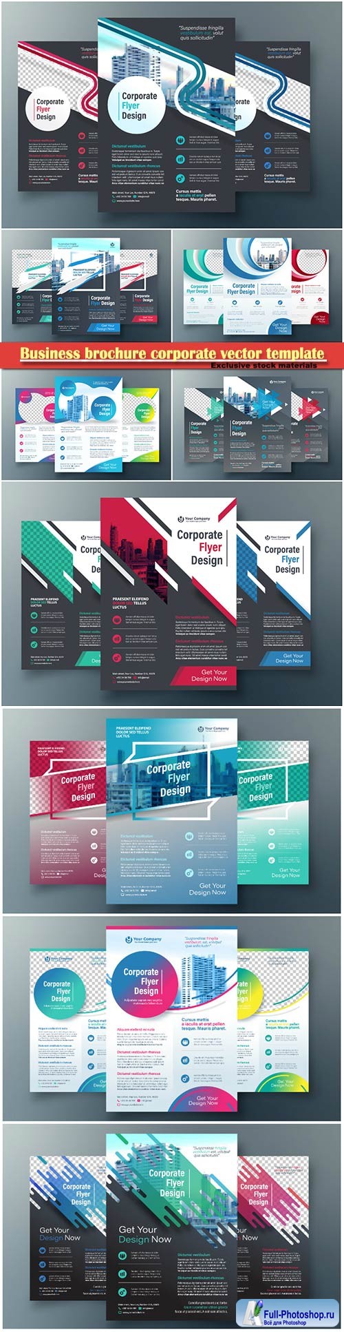 Business brochure corporate vector template, magazine flyer mockup # 23