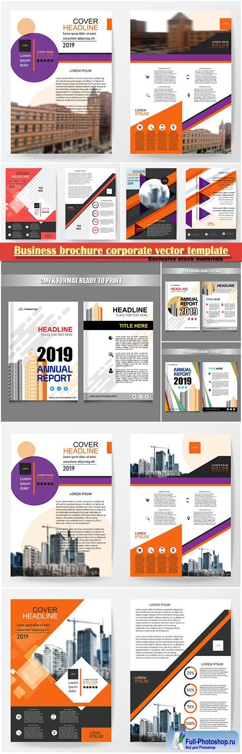 Business brochure corporate vector template, magazine flyer mockup # 21