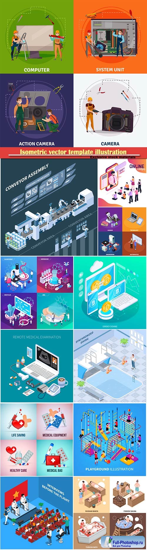 Isometric vector template illustration # 21