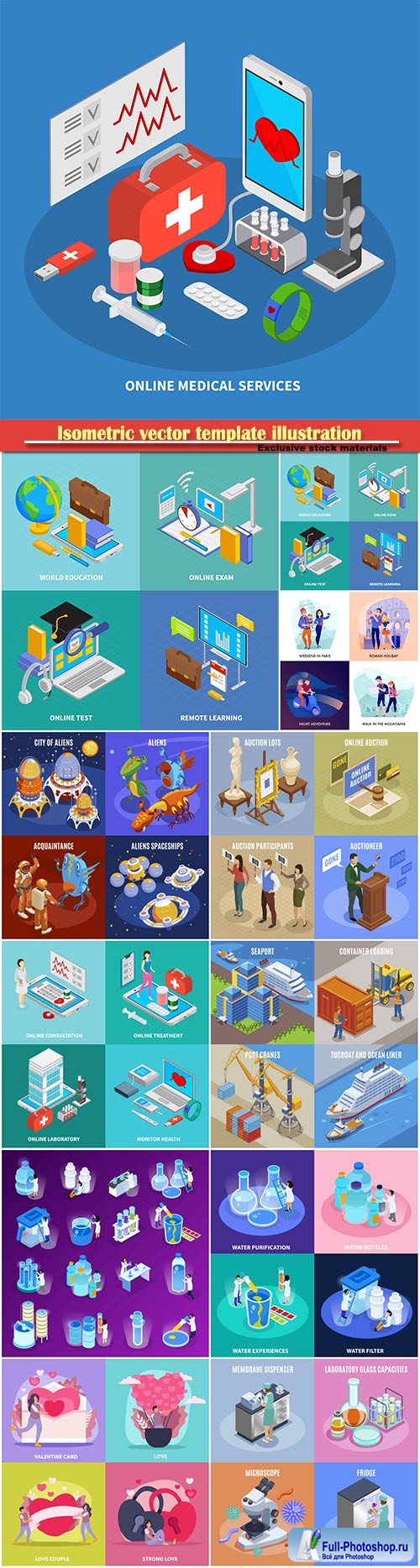 Isometric vector template illustration # 18