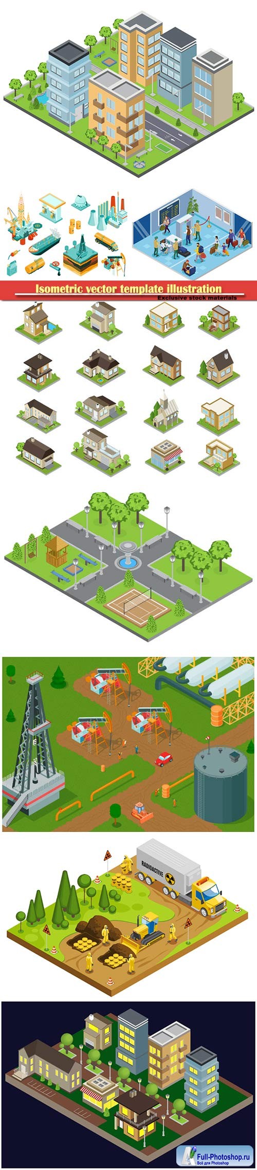 Isometric vector template illustration # 24