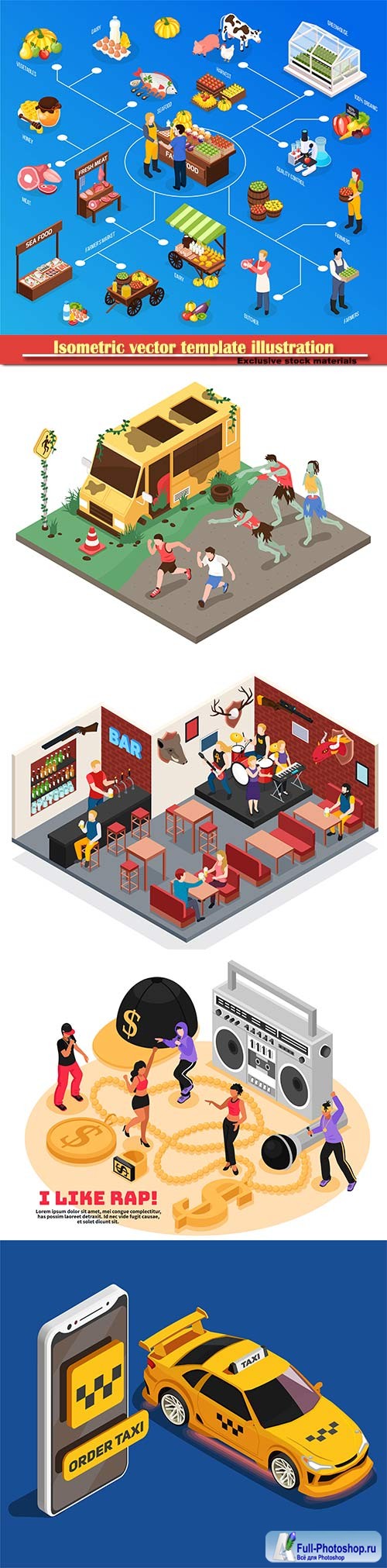 Isometric vector template illustration # 31