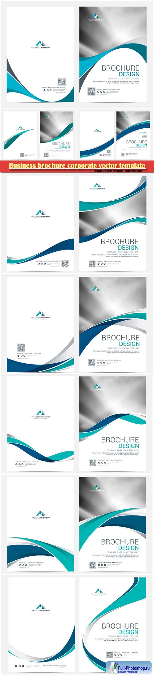 Business brochure corporate vector template, magazine flyer mockup # 26