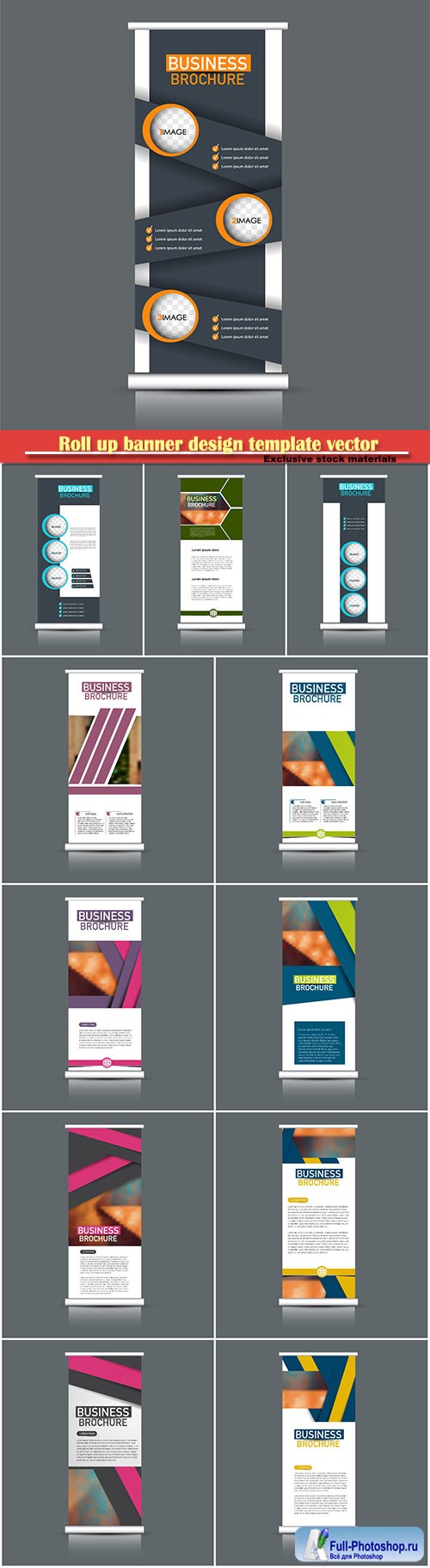 Roll up banner design template vector illustration