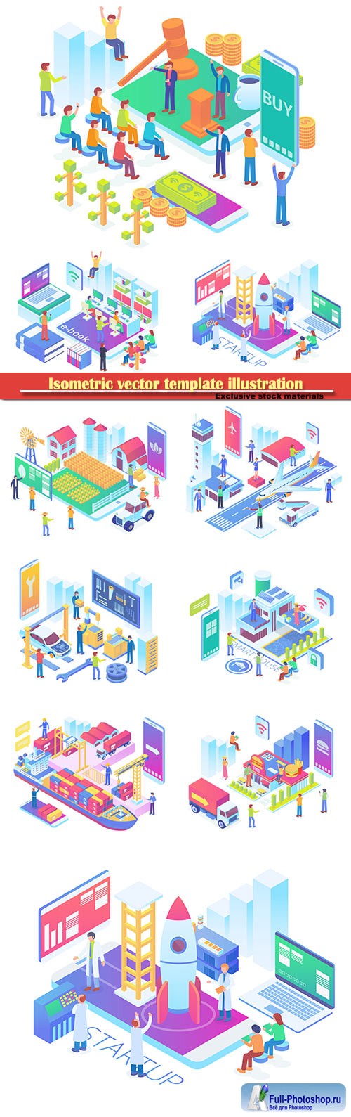 Isometric vector template illustration # 36