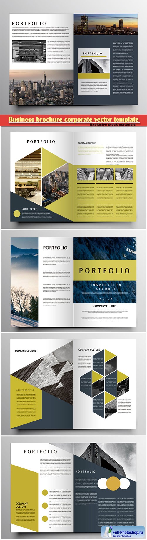 Business brochure corporate vector template, magazine flyer mockup # 32