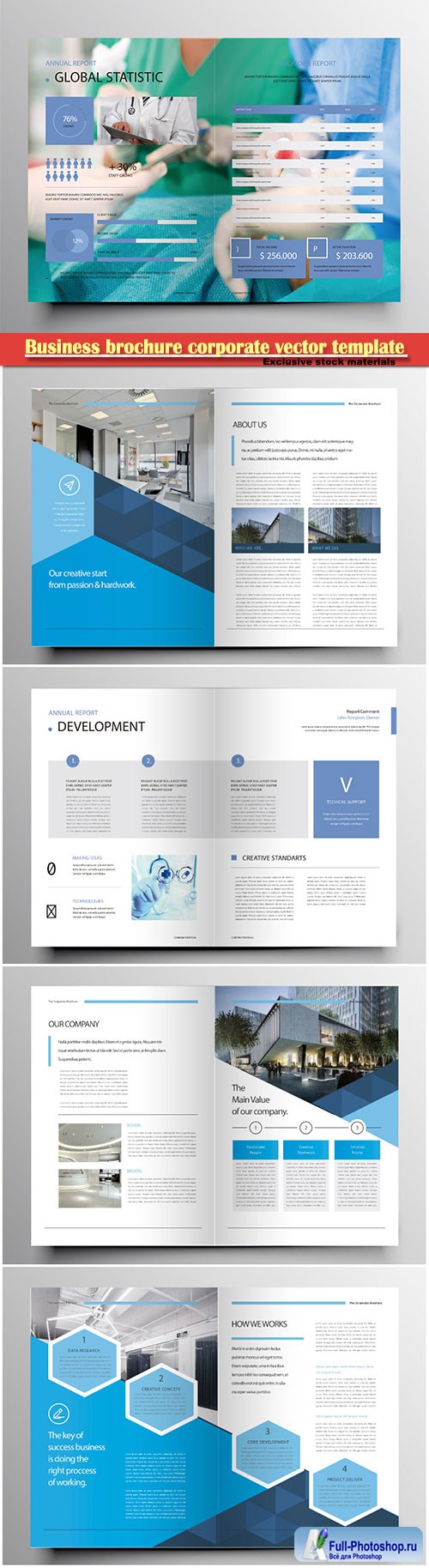 Business brochure corporate vector template, magazine flyer mockup # 29