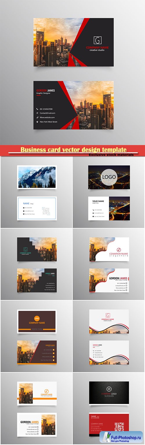 Business card vector design template