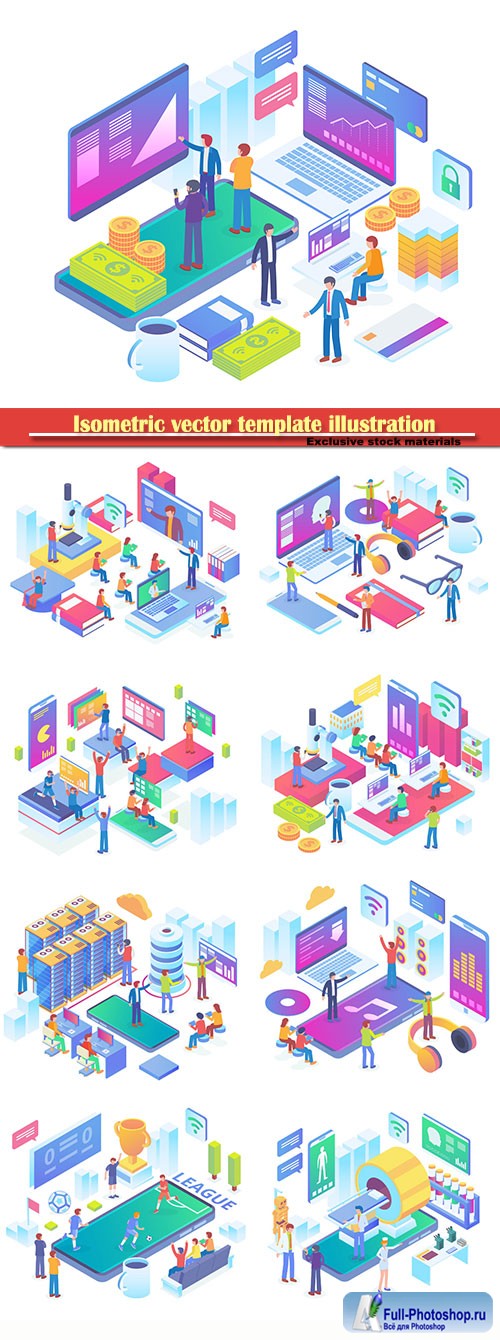 Isometric vector template illustration # 41