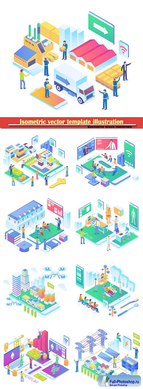 Isometric vector template illustration # 42